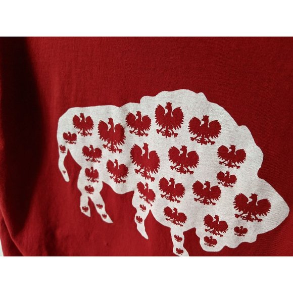 Buffalo Polish Falcon Dyngus Day Graphic Print T-Shirt Red Youth Medium - Picture 2 of 6